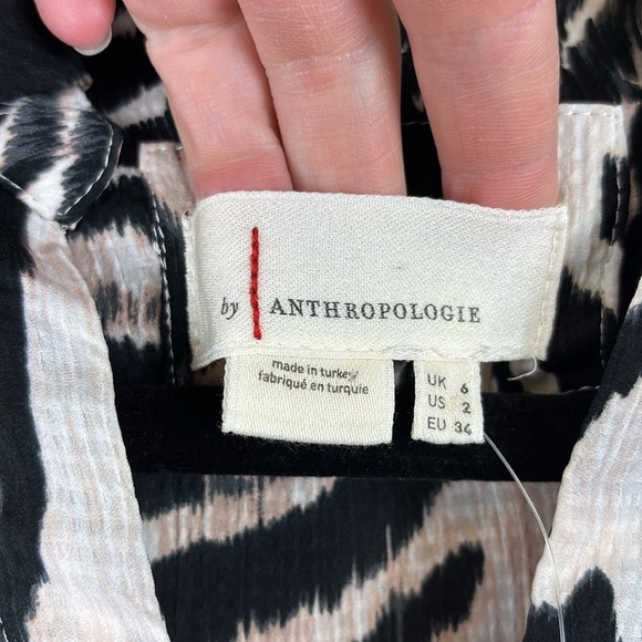 NWT By Anthropologie graphic print mini dress sz 2 - Picture 7 of 14